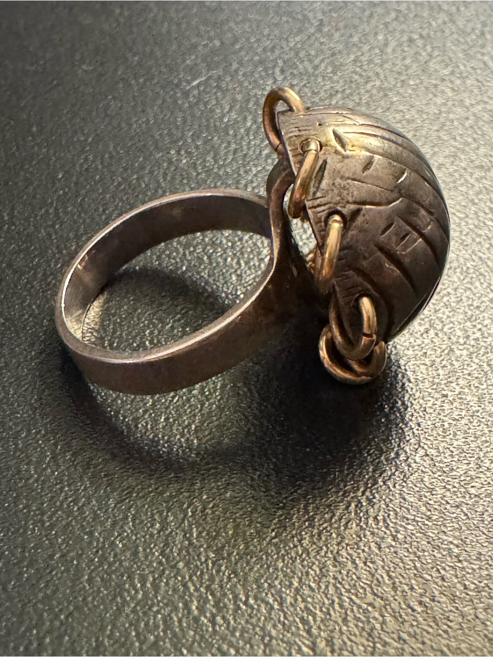 Artisan Sterling Silver & 14K Gold Kinetic Statement Ring – 8.58g - Picture 5 of 10